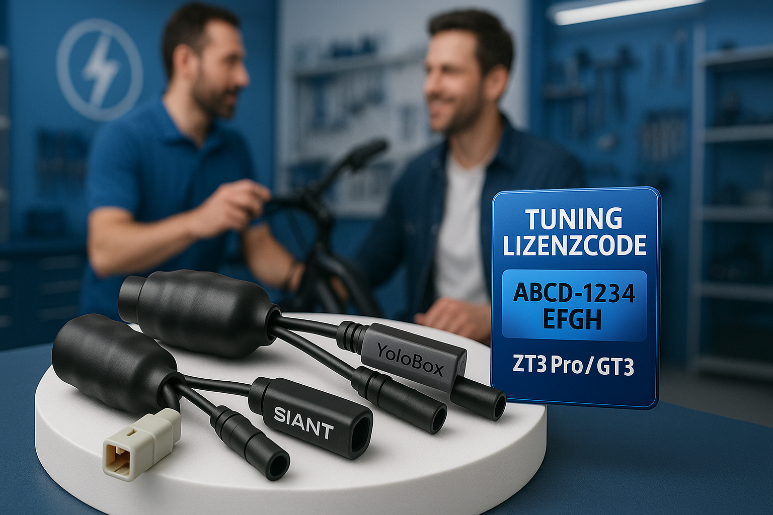 Tuning Module und Tuning Lizenzcode für E-Bike und E-Scooter, Beratung in moderner Werkstatt bei Tuning-Blitz, kompatibel mit Bosch, Shimano, Giant, Yamaha